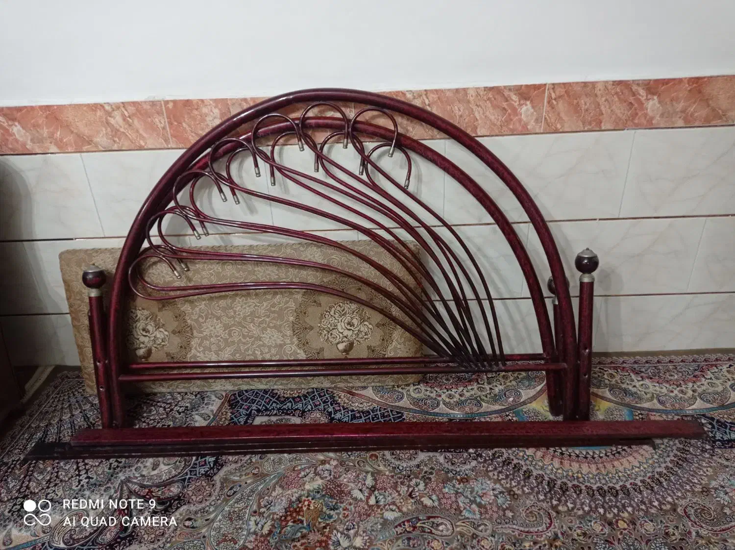 تخت دونفره فلزی|تخت و سرویس خواب|امیدیه, |دیوار