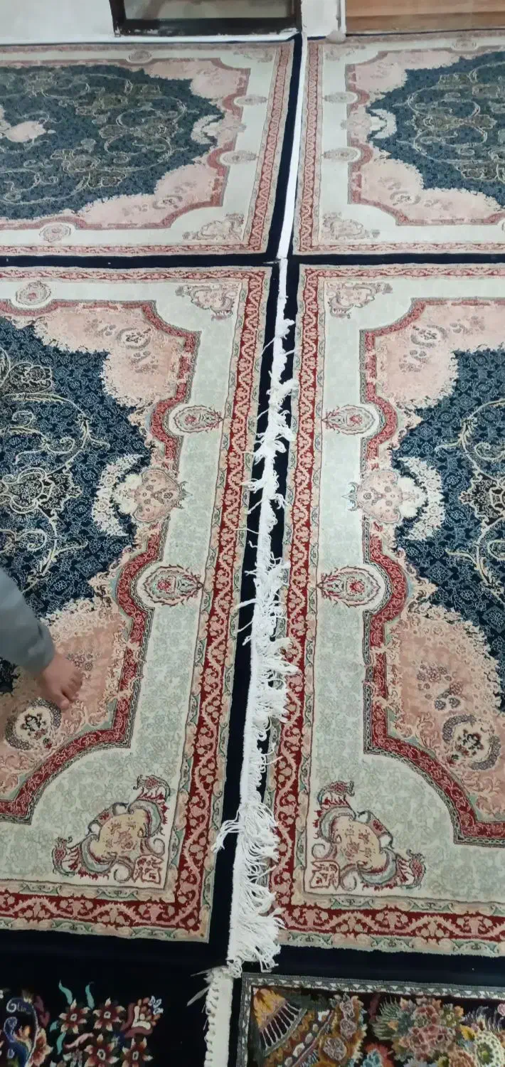 چهارتخته فرش ۶متری سرمه ای|فرش|کرمانشاه, |دیوار
