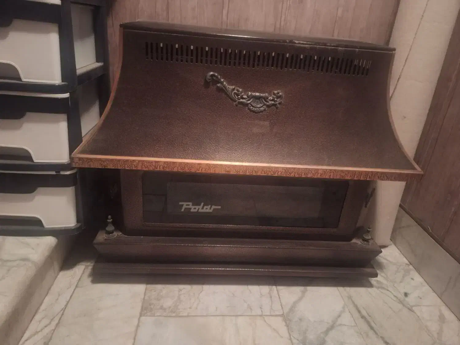 بخاری طرح شومینه پلار|بخاری، هیتر، شومینه|اصفهان, سنبلستان|دیوار