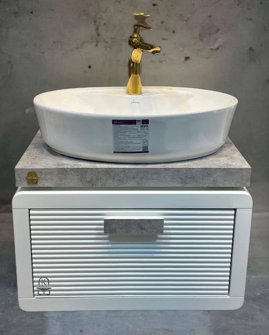 روشویی کابینتی ۶۰ در ۴۰ ضد آب بتن طوسی|لوازم سرویس بهداشتی|تبریز, |دیوار