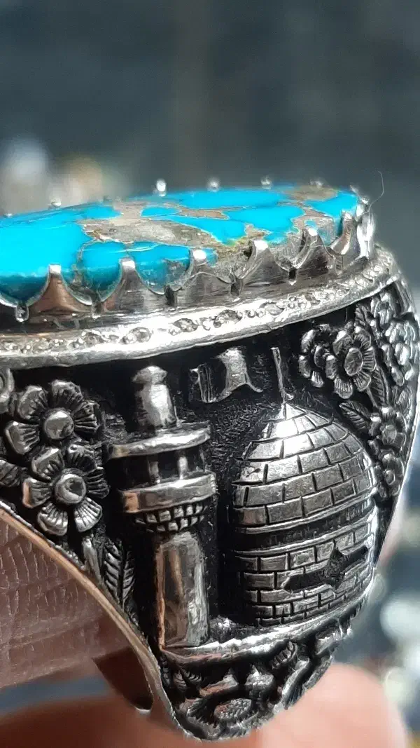 انگشتر فوق کلکسیونی فیروزه نیشابوری مرصع به برلیان|جواهرات|تهران, کوثر|دیوار