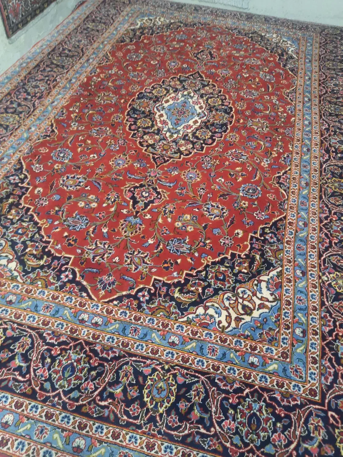 یک جفت فرش دستباف ۶ متری کاشان پشم کرک|فرش|کرج, برغان|دیوار