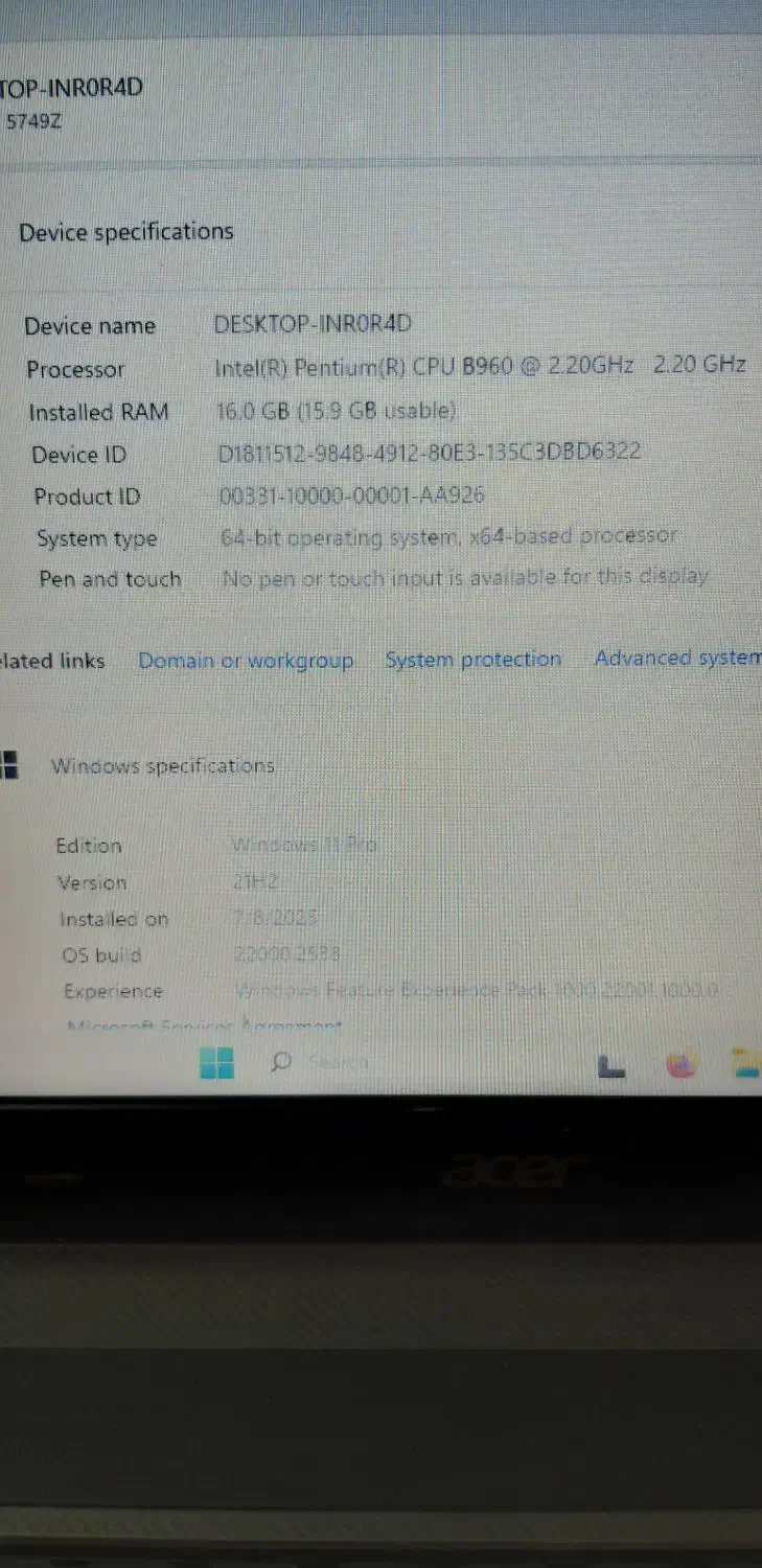 لپ تاپ acer 5749Z ویندوز ۱۱|رایانه همراه|کرج, ساماندهی|دیوار