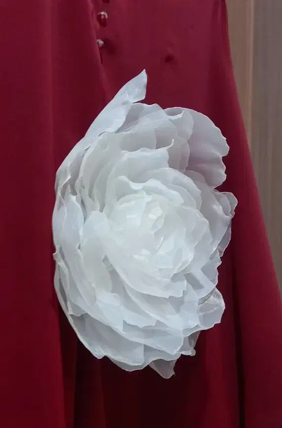 پروانه و گل های پارچه ای برای تزئین لباس ویژه یلدا|لباس|رشت, معلم|دیوار