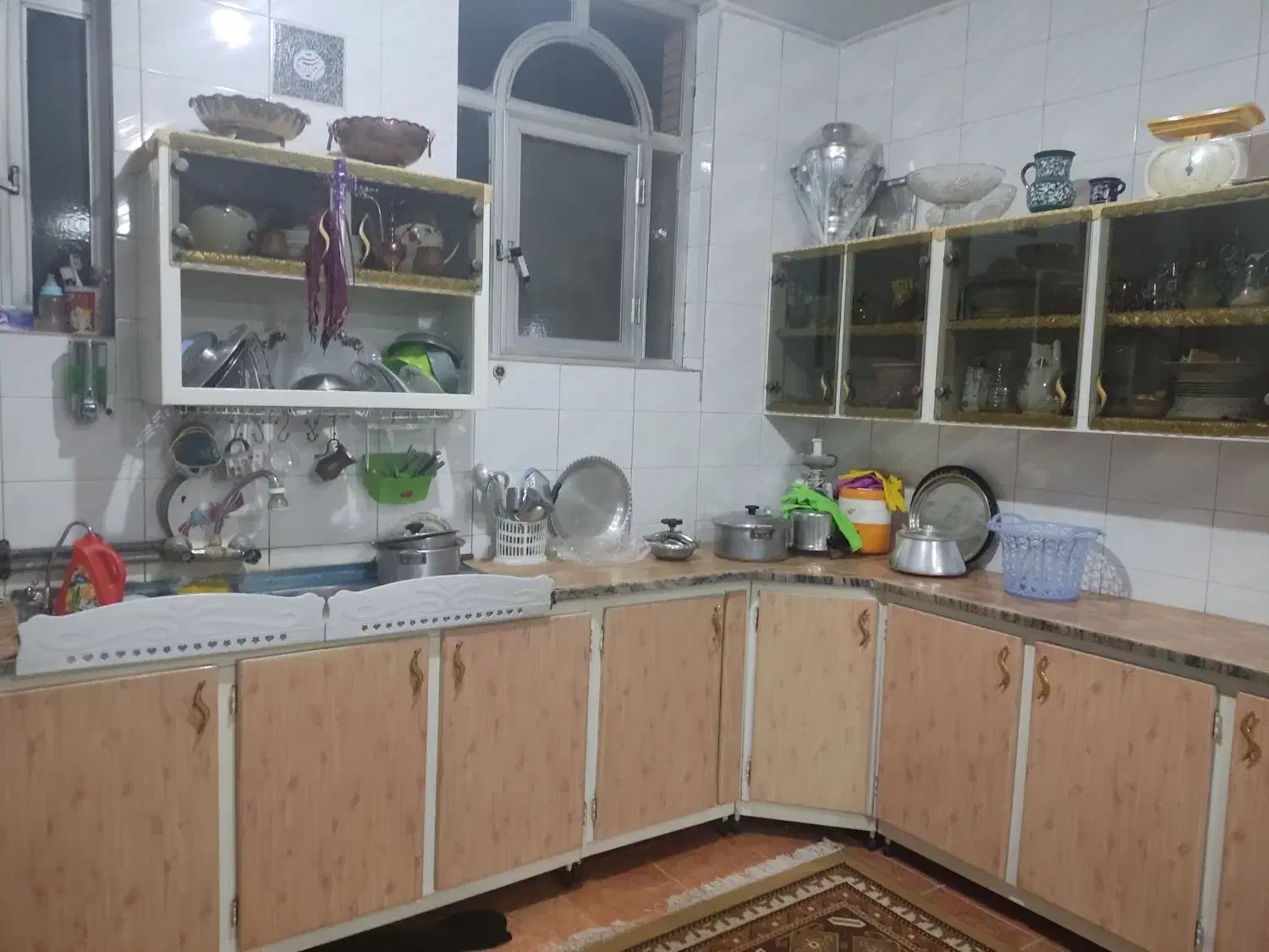 کابینت کامل آشپز خانه تمام فلز همراه با هود|آبچکان و نظمدهنده ظروف|بروجن, |دیوار