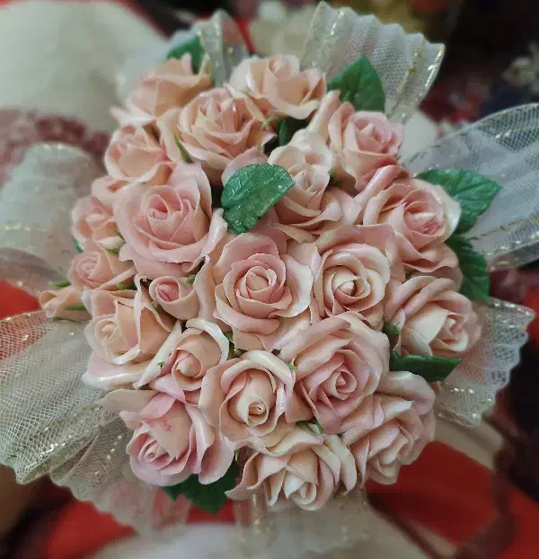 دسته گل عروس|گل مصنوعی|سامان, |دیوار