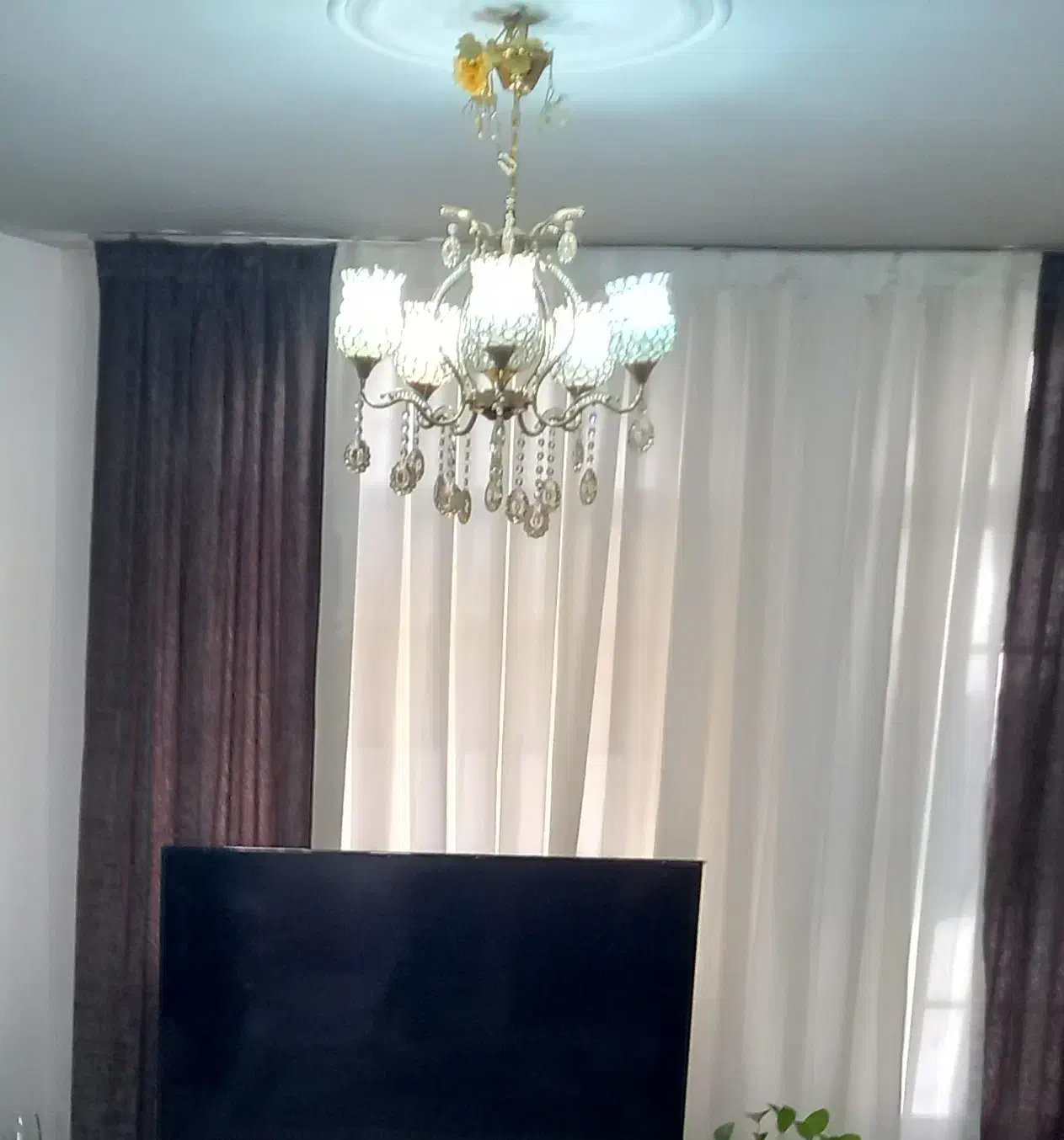 لوستر ۶ شاخه کریستال|لوستر و چراغ آویز|تهران, پونک|دیوار