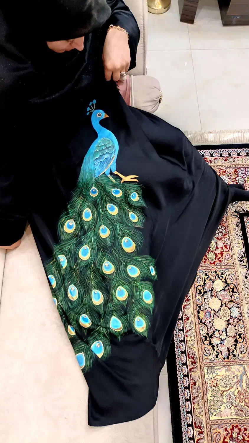 مانتو عبایی مجلسی طرح طاووس|لباس|آران و بیدگل, |دیوار