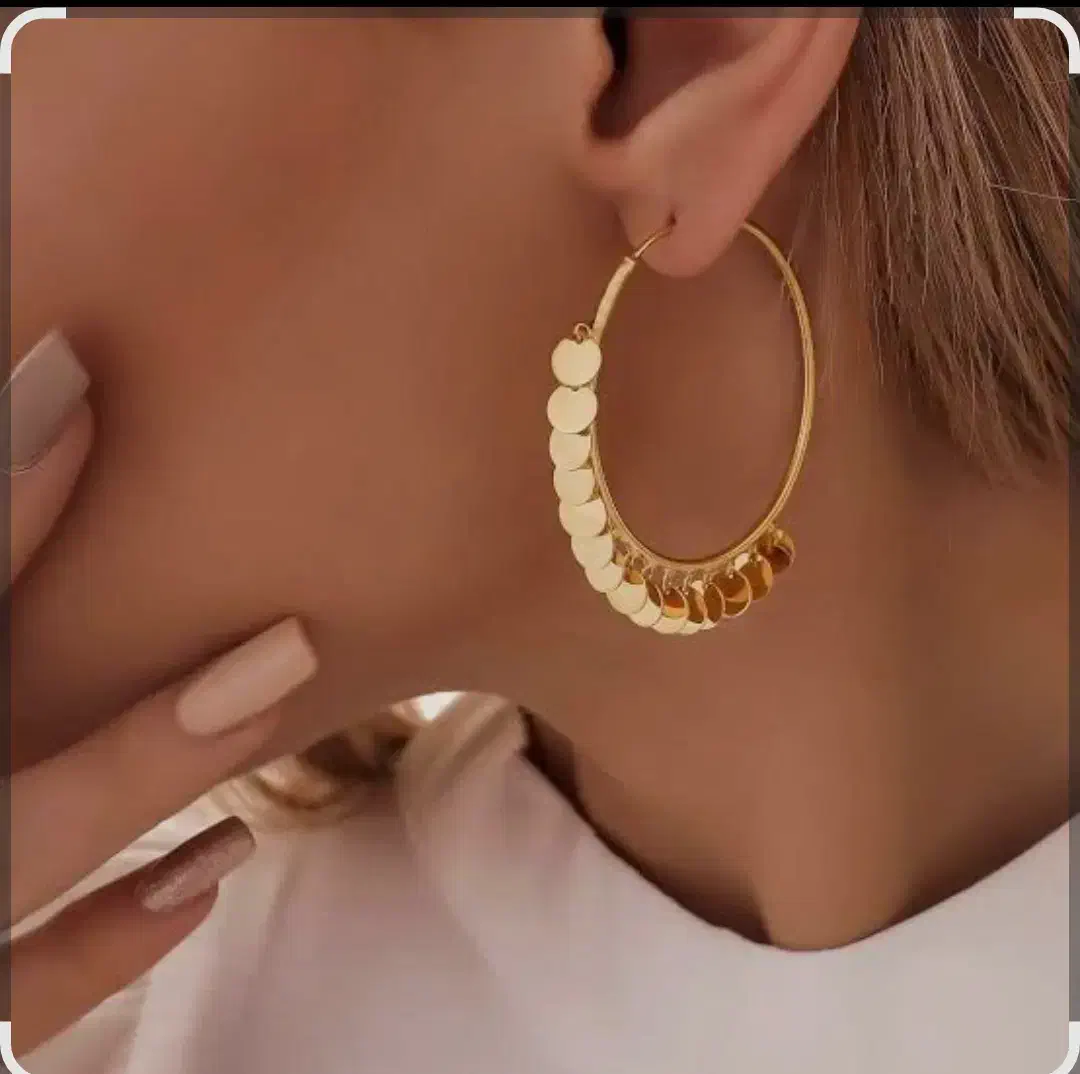 گوشواره حلقه ای پولکی|جواهرات|بندرعباس, |دیوار