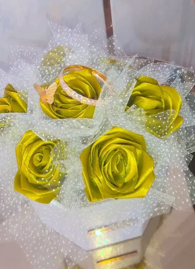 تابلو موزیکال، گل روبانی گلکده رز|گل مصنوعی|زابل, |دیوار