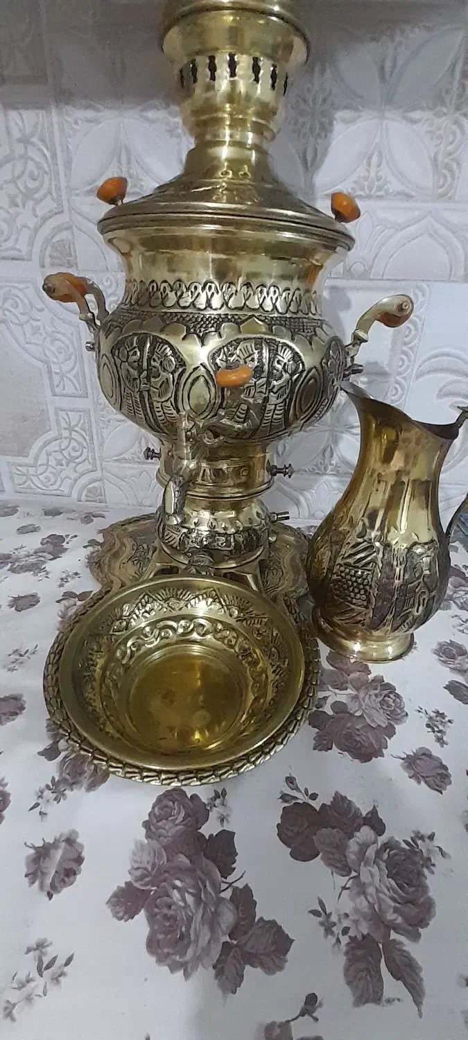 سماور سیاه قلم زیبا وانتیک نو نو اک|سماور، چای‌ساز، قهوه‌ساز|ارومیه, |دیوار