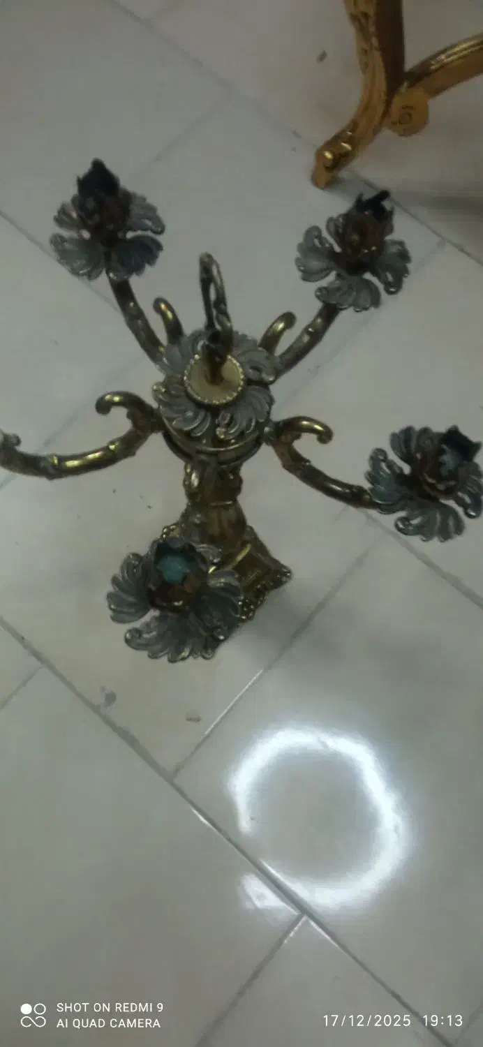 لوستر شمعدان برنزی برنجی|لوستر و چراغ آویز|مشهد, طلاب|دیوار