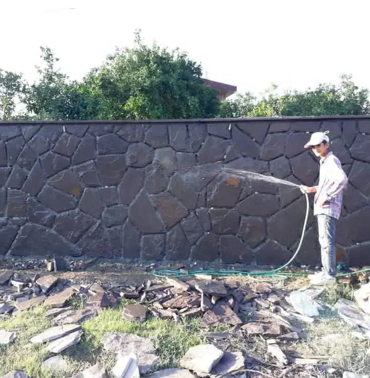 اجرای تخصصی سنگ کاری با سنگ ورقی زیبا ترین نما|خدمات پیشه و مهارت|نوشهر, |دیوار