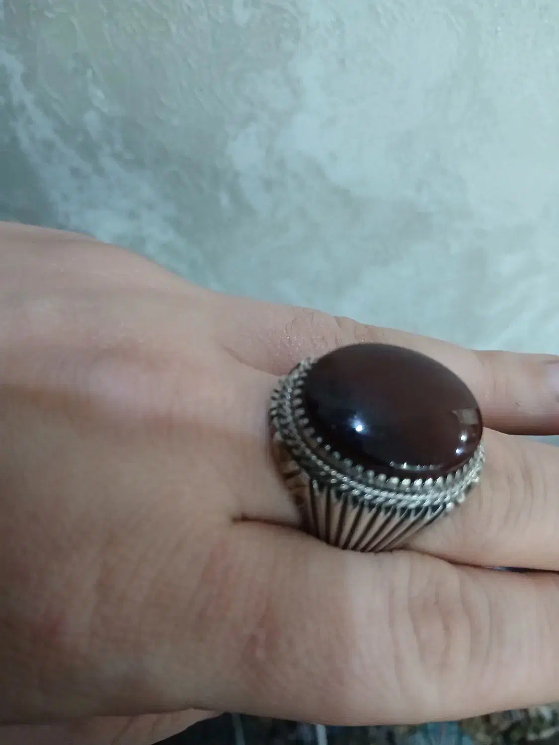 انگشتر نقره با سنگ عقیق|بدلیجات|تهران, افسریه شمالی|دیوار