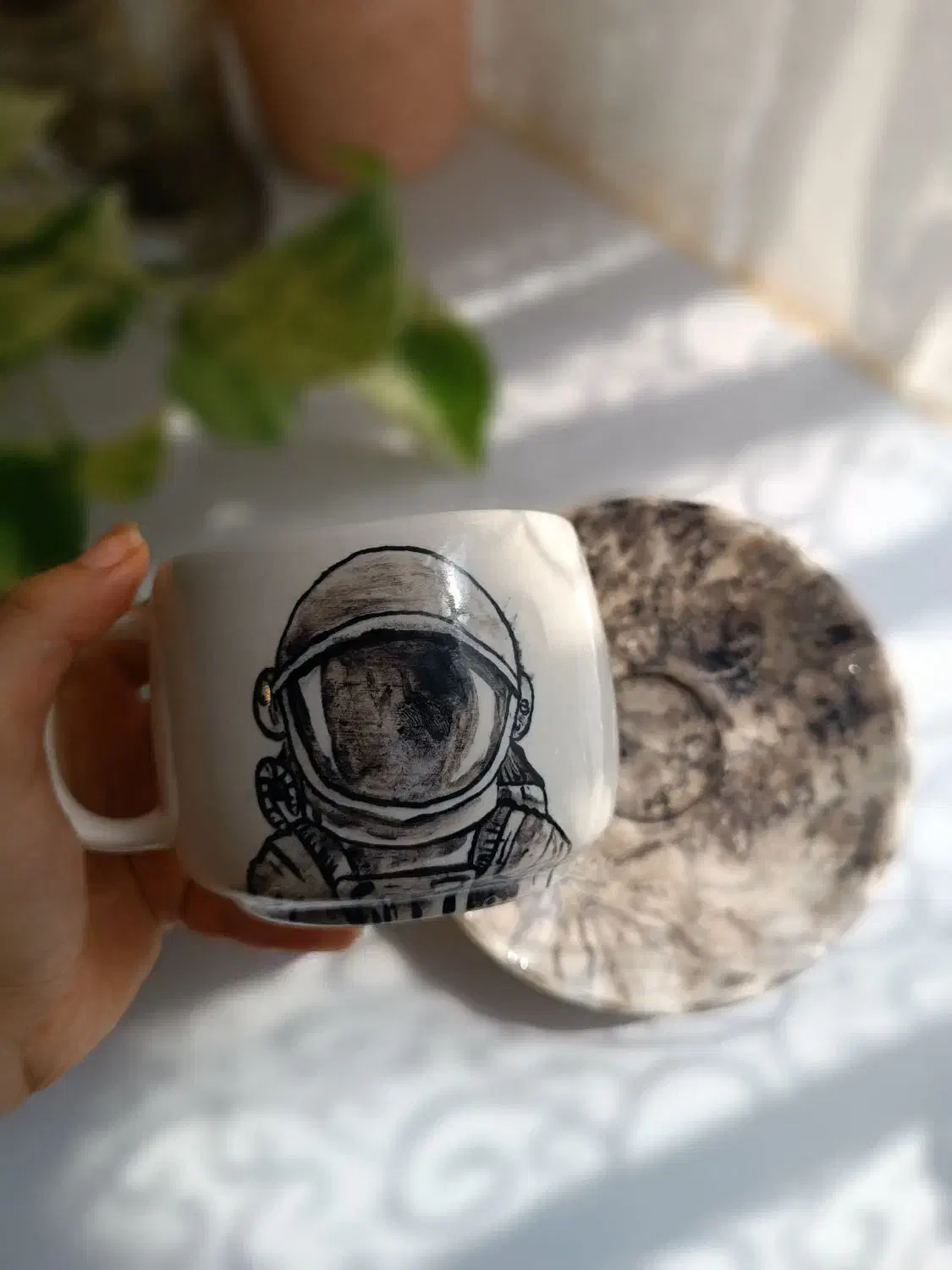 ماگ و ست سرامیکی دست‌ساز با طرح دلخواه|ظروف سرو و پذیرایی|اصفهان, سودان|دیوار