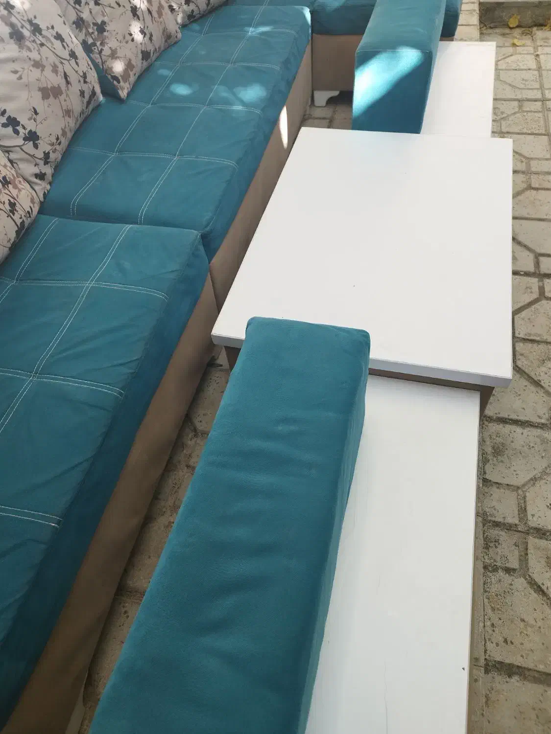 مبل هفت نفره با سه عدد میز جلو مبلی|مبلمان خانگی و میز عسلی|رزن, |دیوار