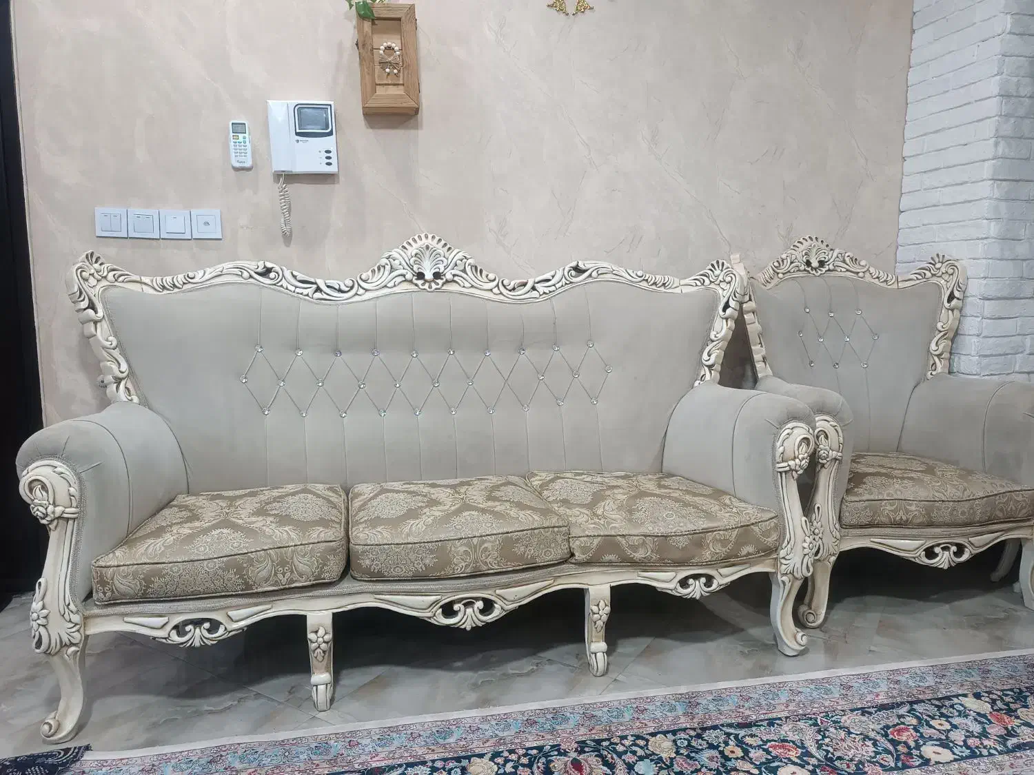 مبل استیل هفت نفره منبت شده|مبلمان خانگی و میز عسلی|صفادشت, |دیوار