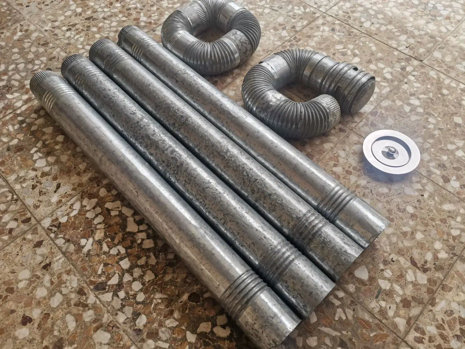 4لوله بخاری یک متری، 7زانو،یک کلاهک و یک درپوش|بخاری، هیتر، شومینه|آق قلا, |دیوار