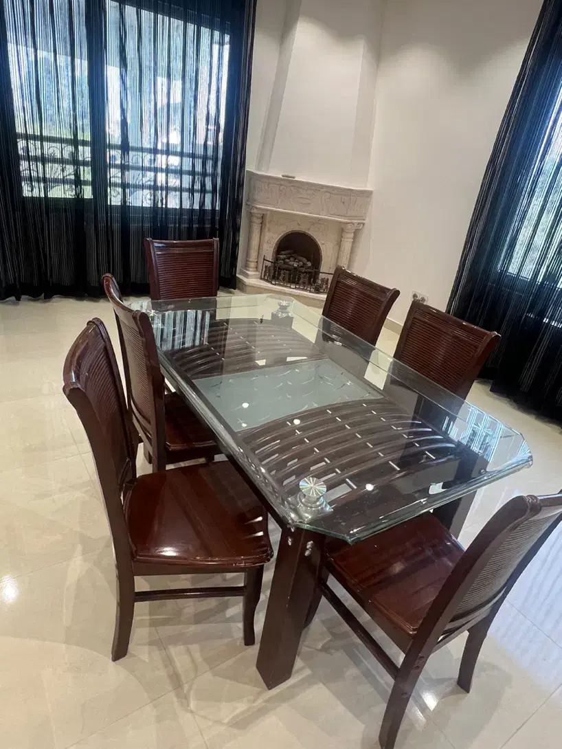 میز ناهارخوری ۶ نفره چوبی|میز و صندلی غذاخوری|سلمانشهر, |دیوار