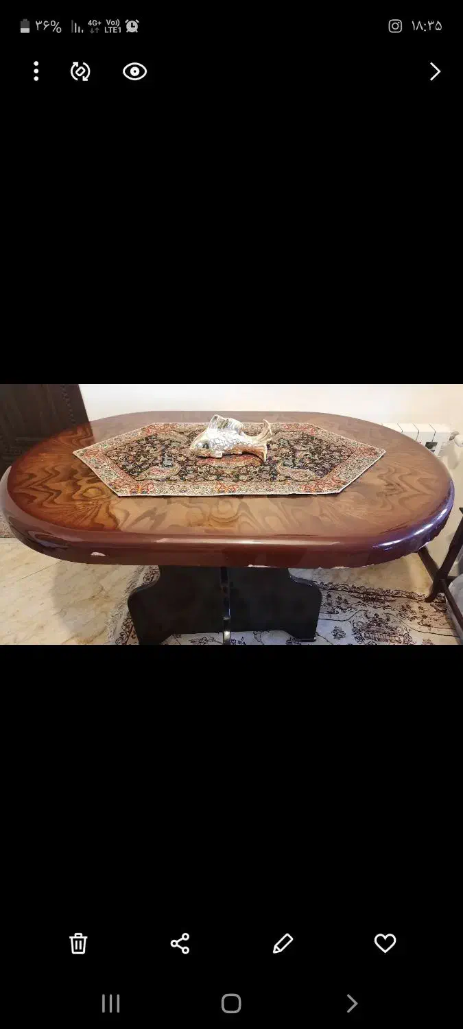 میز ناهارخوری ۴ نفره چوب گردو|میز و صندلی غذاخوری|تهران, نیروی دریایی|دیوار