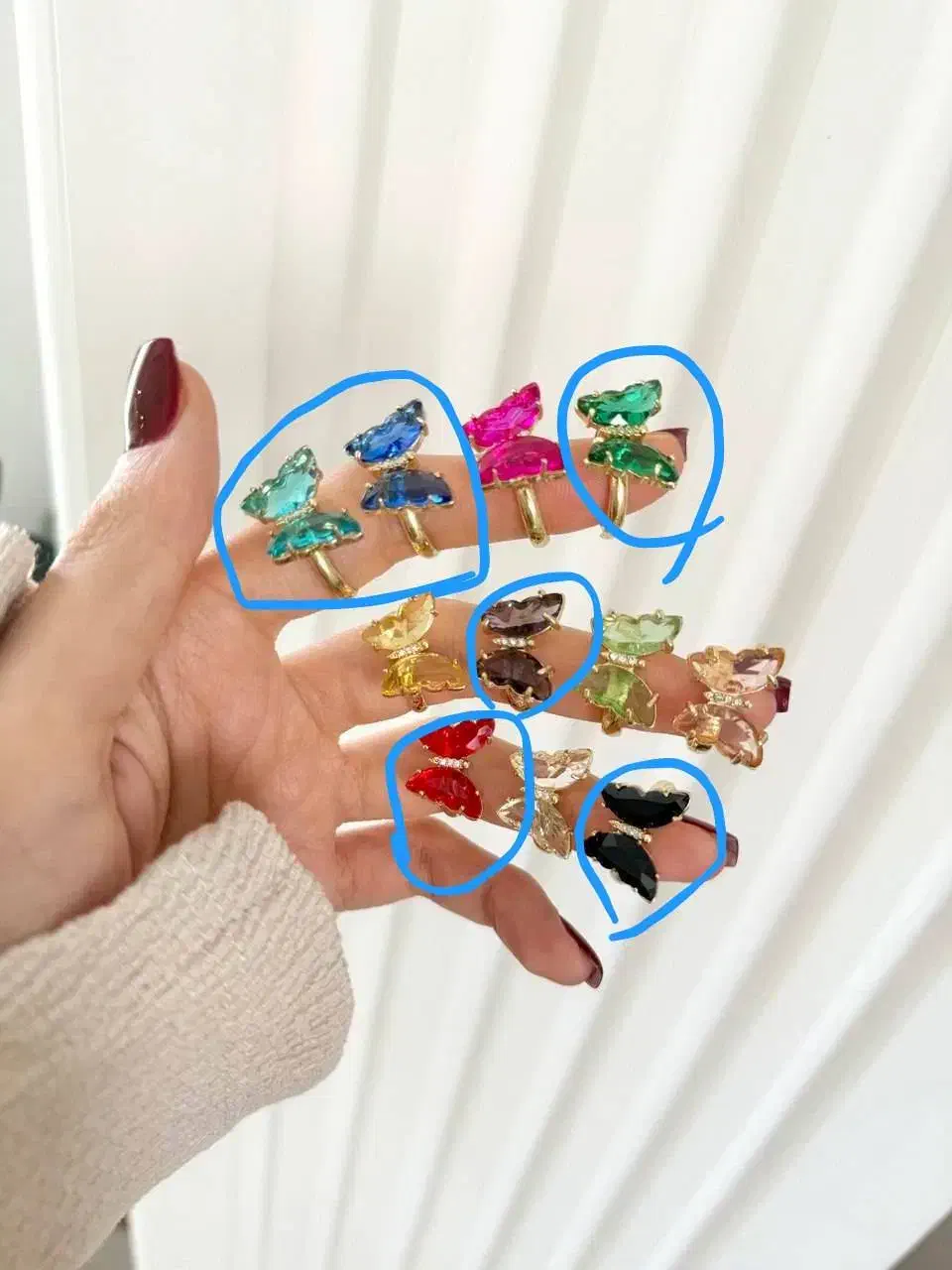 انگشتر پروانه ای کریستالی ۶۵ تومن|زیورآلات و اکسسوری|تهران, شکوفه|دیوار