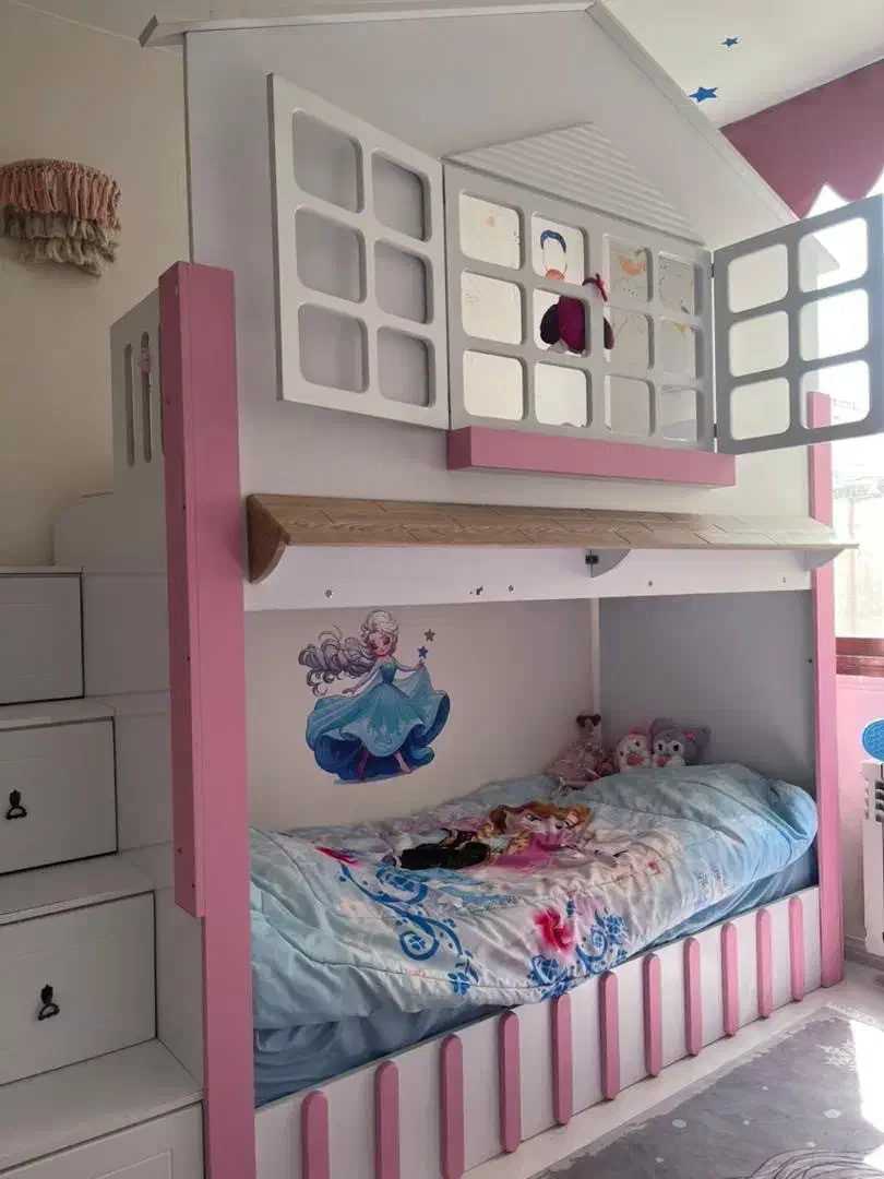 تخت خواب دو نفره مدل کلبه|تخت و صندلی بچه|تهران, اختیاریه|دیوار