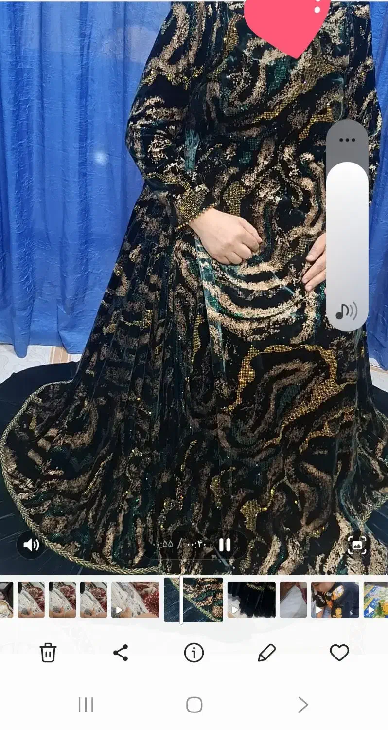 لباس محلی مخمل طلاکوب سبز یشمی|لباس|دهدشت, |دیوار