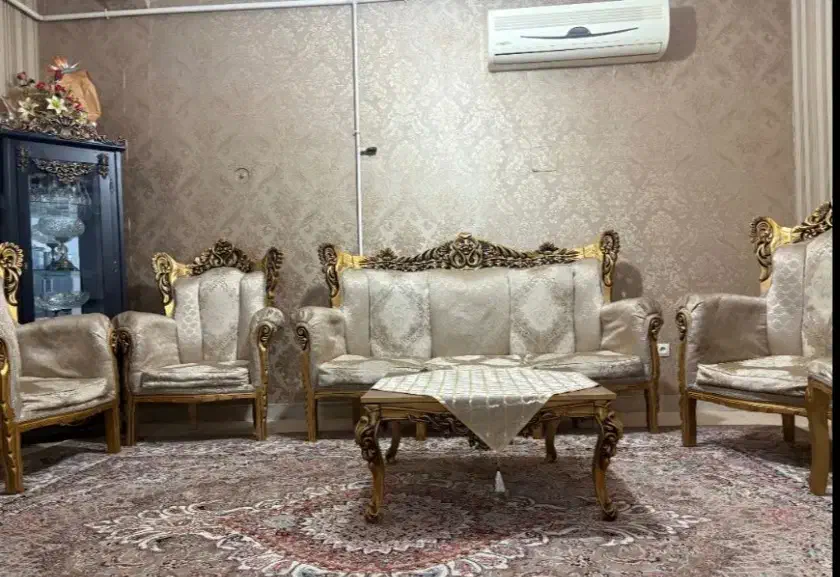 مبلمان سلطنتی استیل۹نفره|مبلمان خانگی و میز عسلی|کرمانشاه, |دیوار