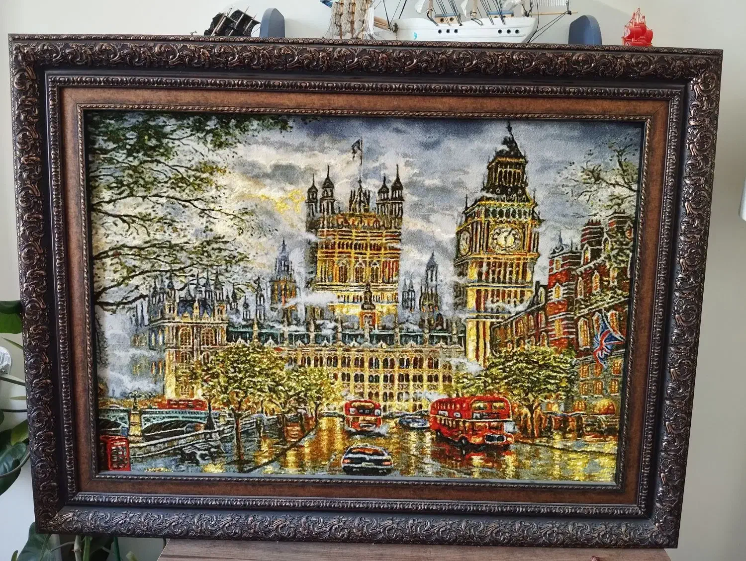 تابلو فرش دستباف چله ابریشم ۵۰ رج|تابلو فرش|گرمدره, |دیوار