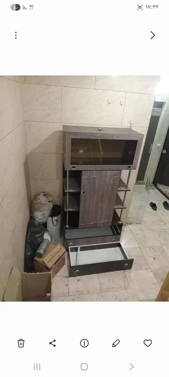 کمد۲کشو ویترین دار یک کشو ریلش باید تعمیر بشه|جاکفشی، کمد، دراور|تهران, دولاب|دیوار