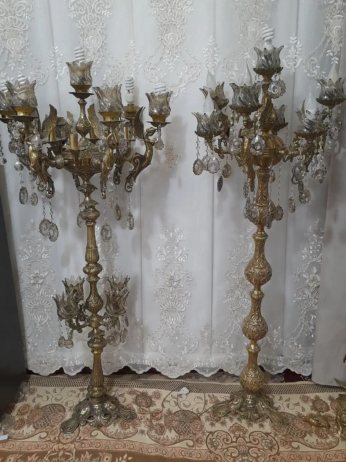 لوسترزمینی کنارسالنی برنزاصل|لوستر و چراغ آویز|کبودرآهنگ, |دیوار