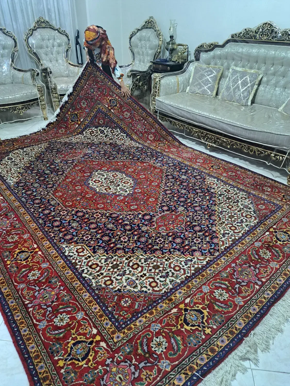 قالی ۹ متری تبریز پله ماهی|فرش|احمدآبادمستوفی, |دیوار