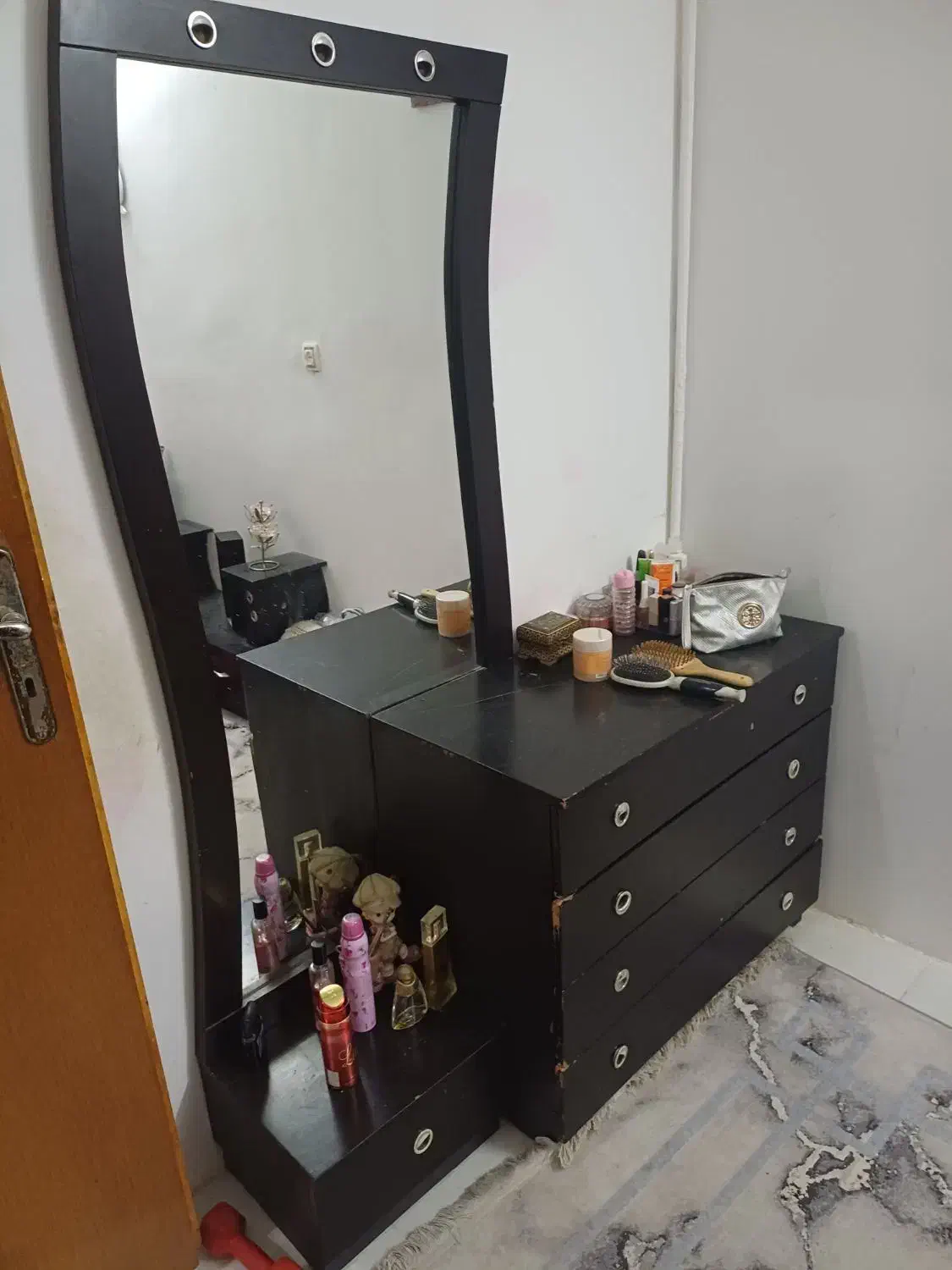 تخت و دراور و پاتختی جنس چوب|تخت و سرویس خواب|قوچان, |دیوار