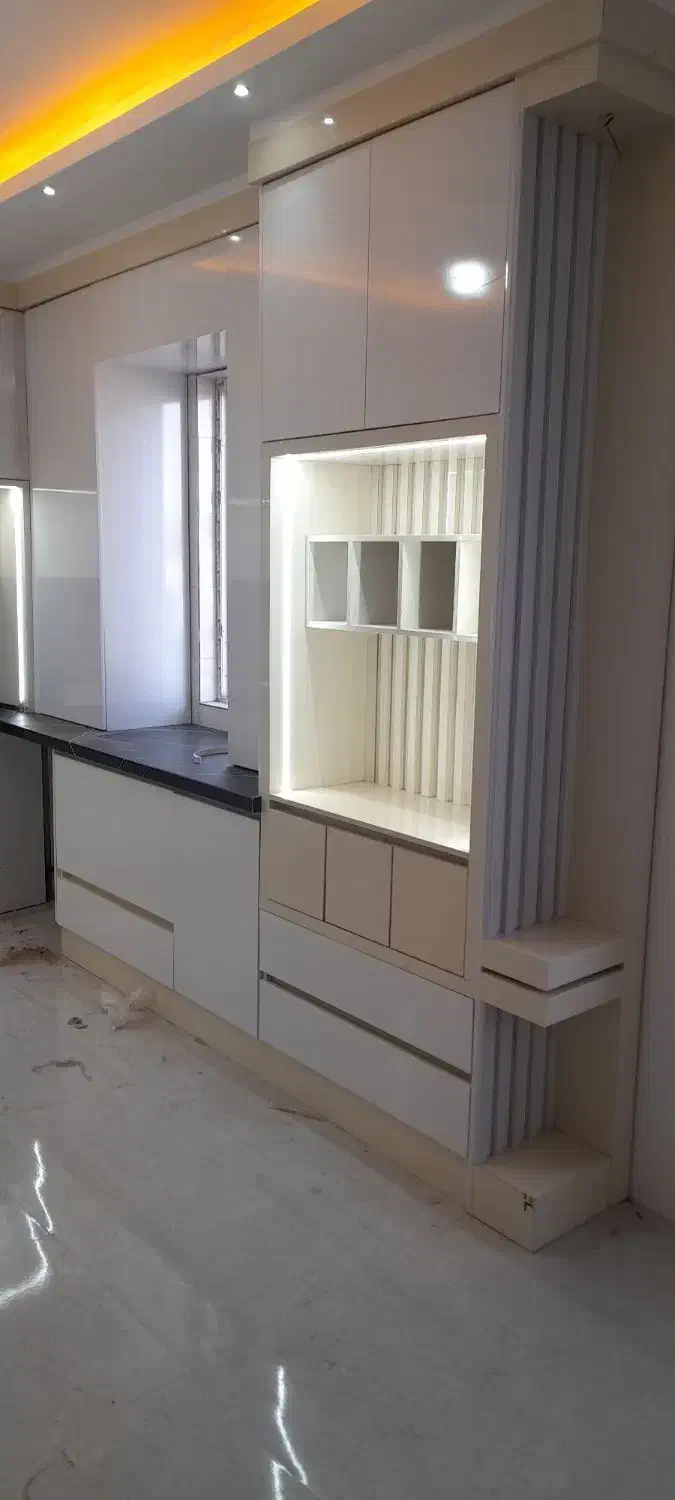 طراحی و ساخت کابینت و کمددیواری|کتابخانه، شلف، قفسه‌های دیواری|اردبیل, |دیوار