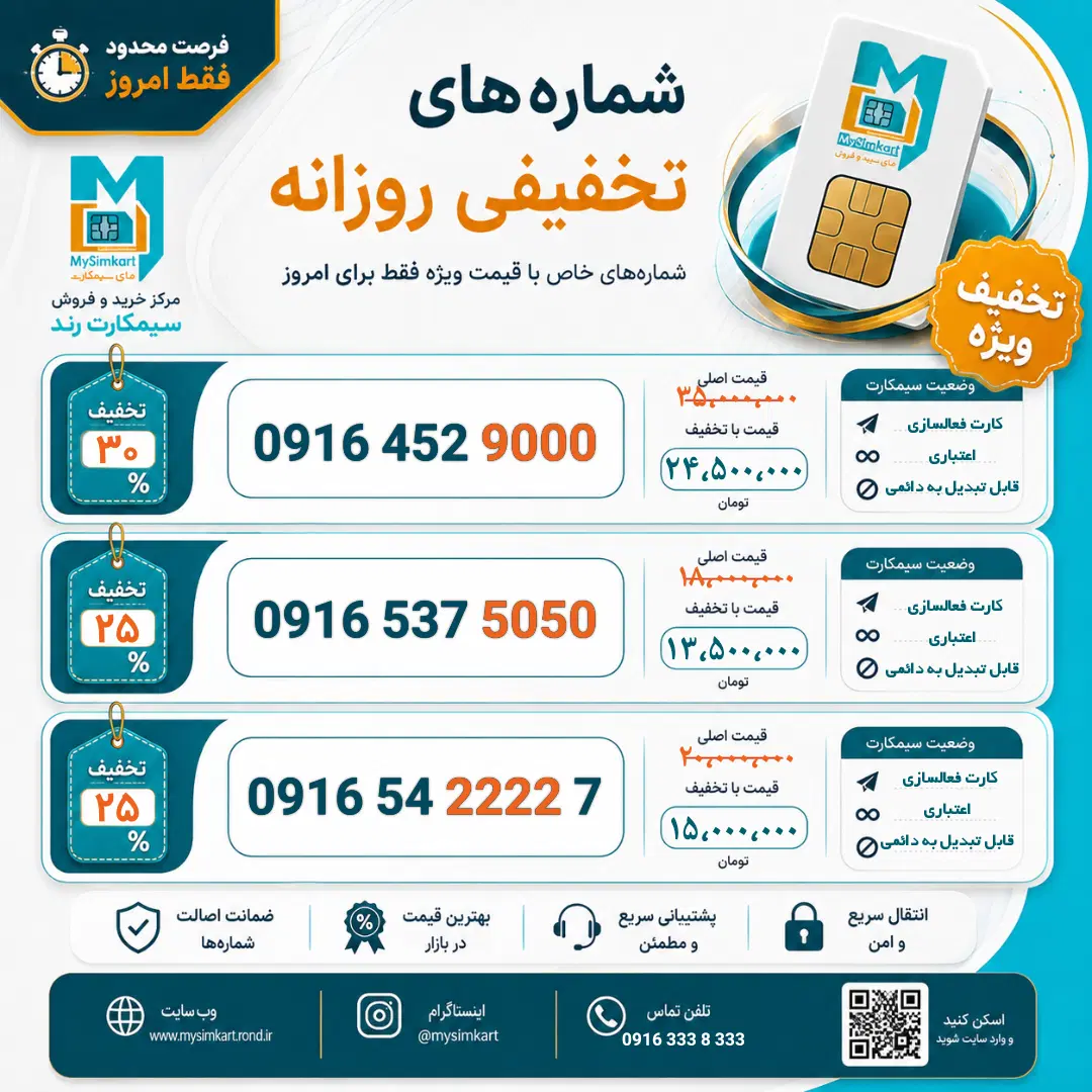 0916-452-9000|سیم‌کارت|اهواز, گلستان|دیوار
