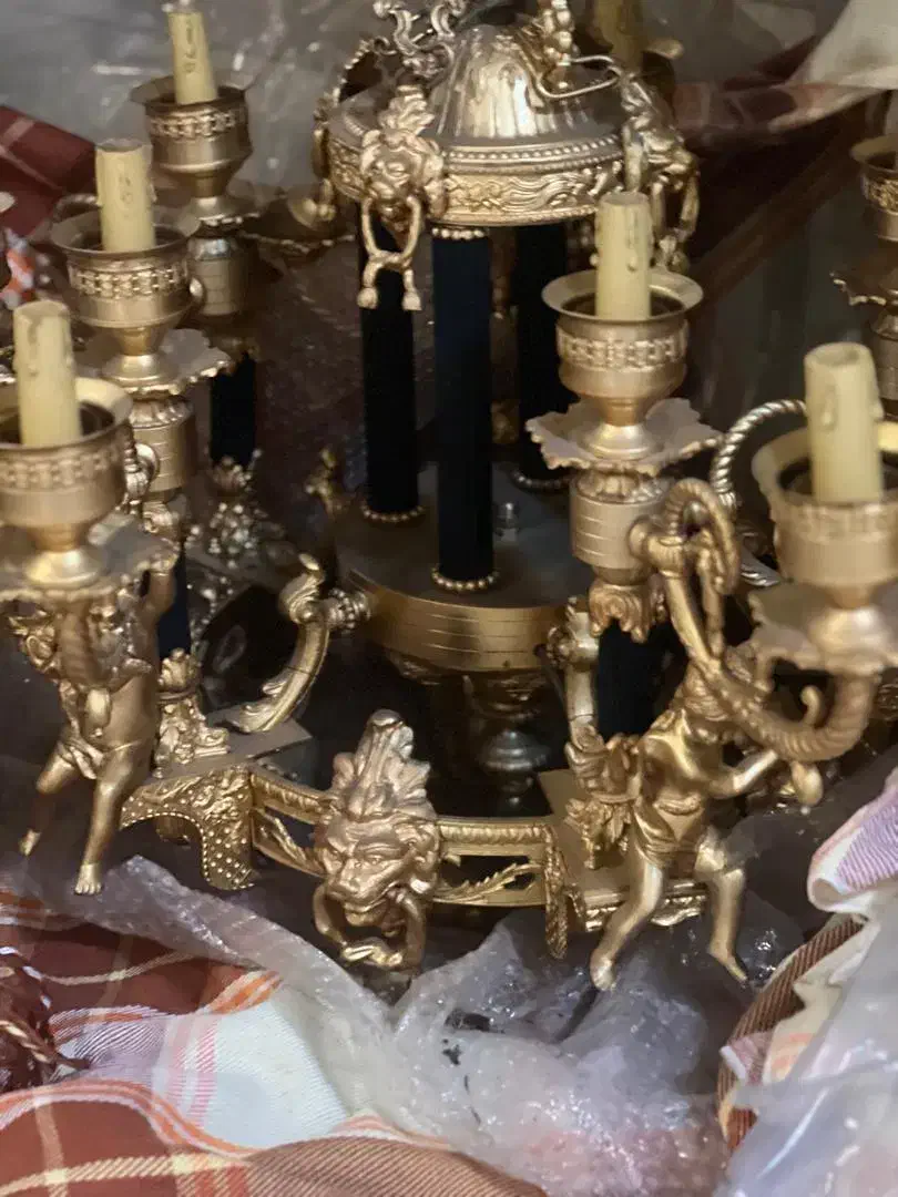 لوستر تمام برنز مدل امپریال ۱۵ شاخه با لاله اشک|لوستر و چراغ آویز|تهران, هروی|دیوار