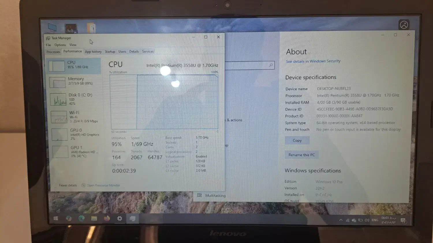لپ تاپ lenovo|رایانه همراه|اردبیل, |دیوار