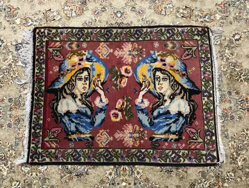 تابلو فرش دستباف قدیمی سال 1361|تابلو فرش|مهاباد (آذربایجان غربی), |دیوار