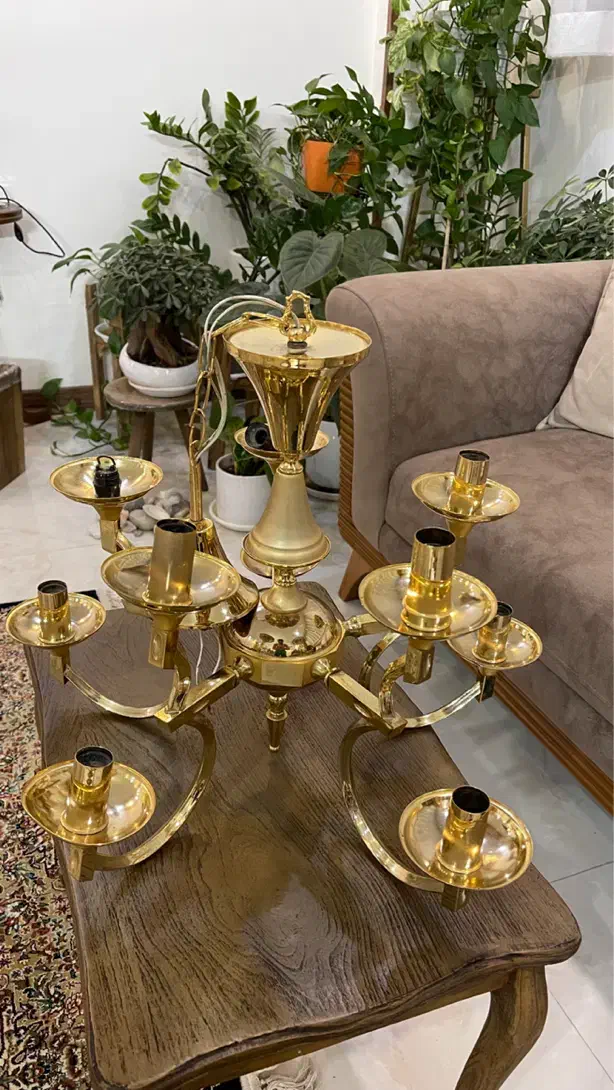 * لوستر ۵ شاخه و ۴ شاخه آب طلا *|لوستر و چراغ آویز|اصفهان, بهرام‌آباد|دیوار