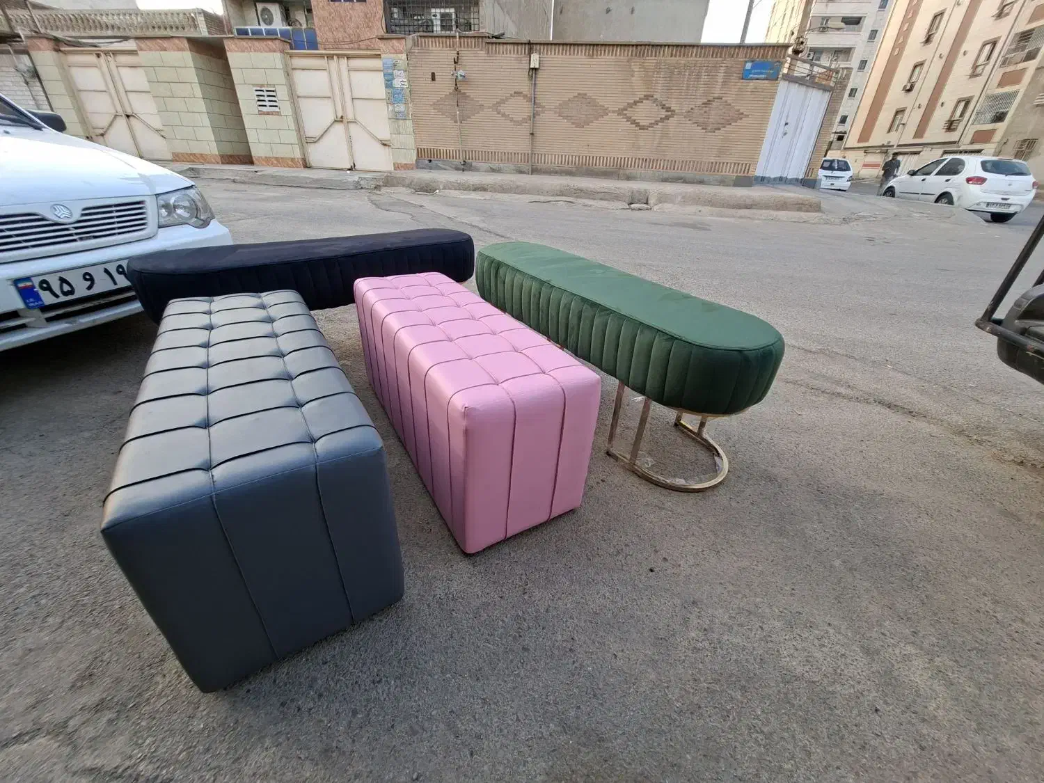 پاف مبل انتظار سالن آرایشگاهی چرم پارچه )رضا)|آرایشگاه و سالنهای زیبایی|اهواز, فولادشهر|دیوار