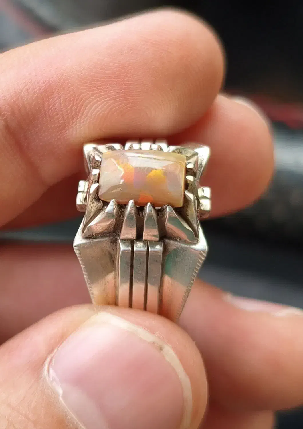 انگشتر زیبای اوپال تمام دستساز|جواهرات|اردبیل, |دیوار