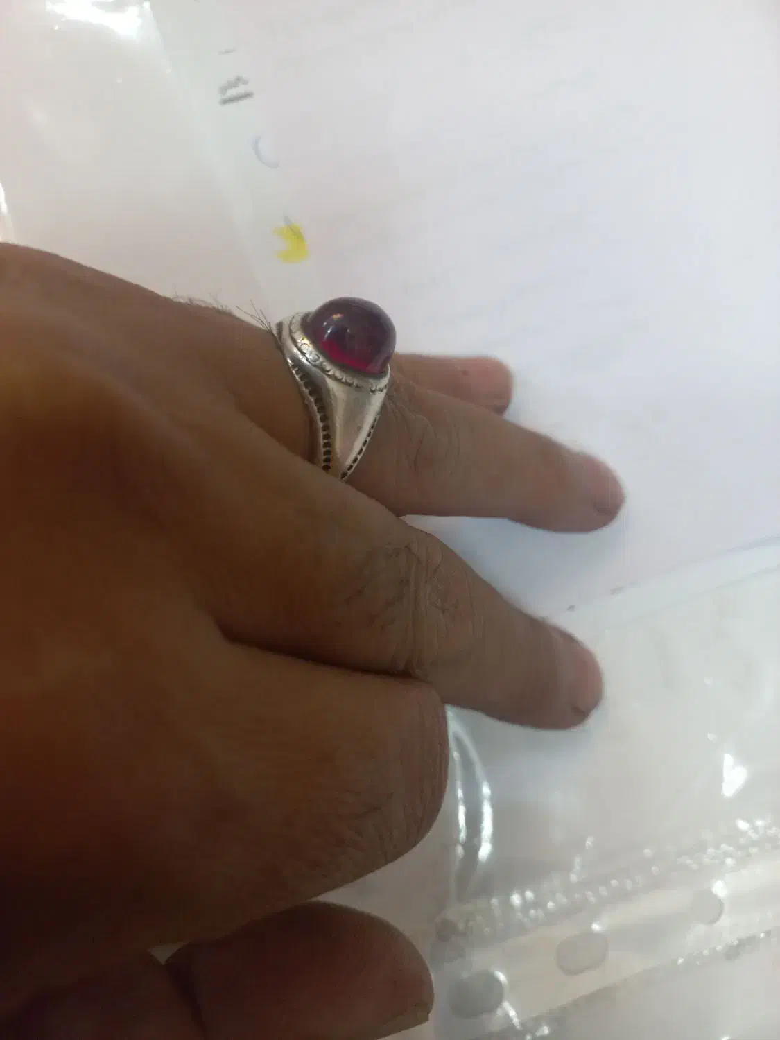 اگشتر نقره عیار بالا .عقیق زیبا خوش دست|بدلیجات|دورود, |دیوار