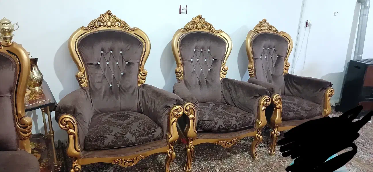 مبل سلطنتی ۹ نفره|مبلمان خانگی و میز عسلی|چناران, |دیوار