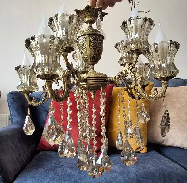 لوستر ۱۰ شعله برنز اصل|لوستر و چراغ آویز|محمدشهر, محمدشهر|دیوار