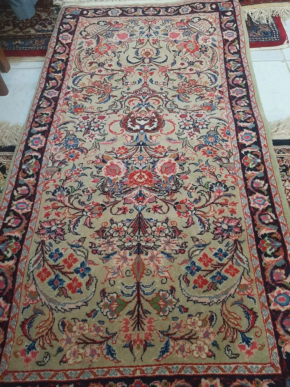 قالیچه زرع نیم ماهی.قالیچه کرم دستبافت.اراک|فرش|تهران, بلوار کشاورز|دیوار