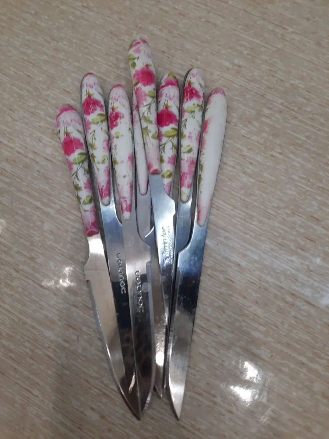 ۵دست چاقو پذیرایی بعضی هاش رنگاش رفته|ظروف سرو و پذیرایی|اردبیل, |دیوار