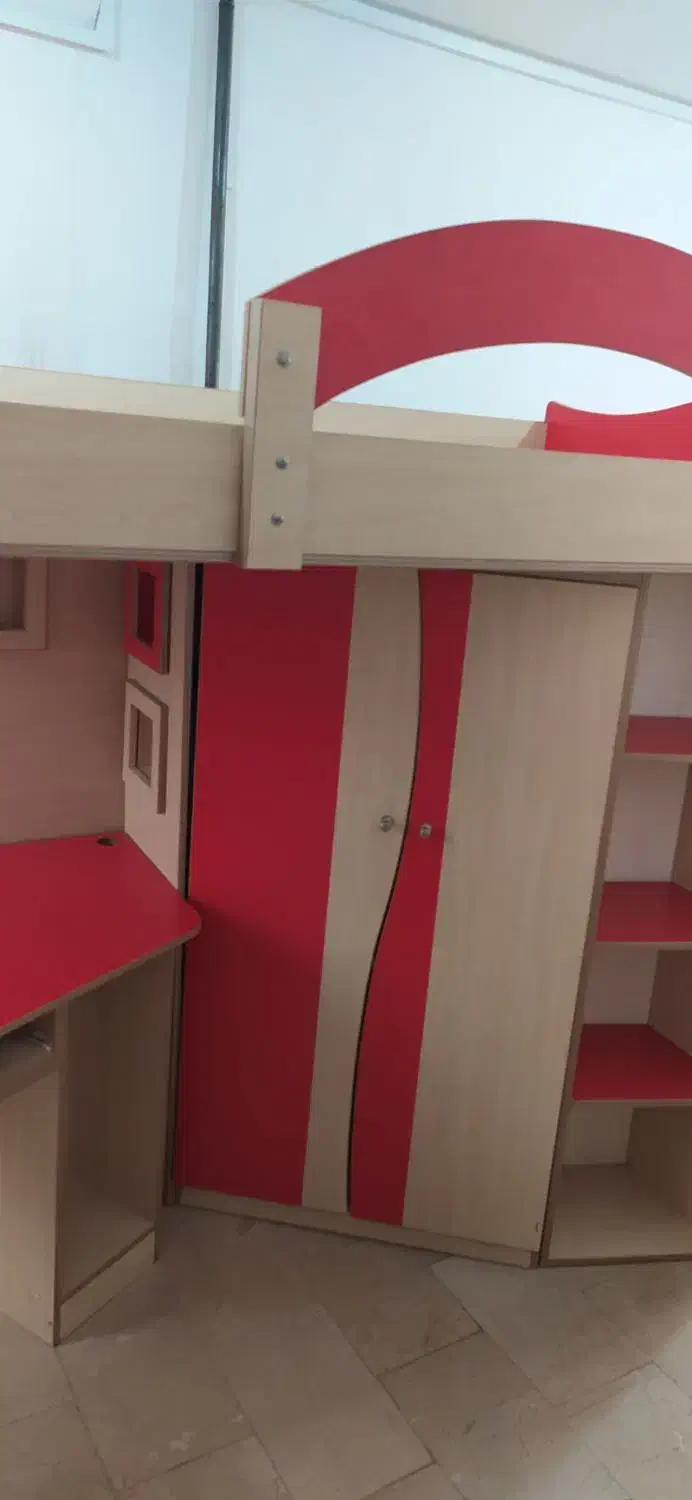 تخت خواب دوطبقه کمجا ام دی اف|تخت و سرویس خواب|ری, فیروزآباد|دیوار