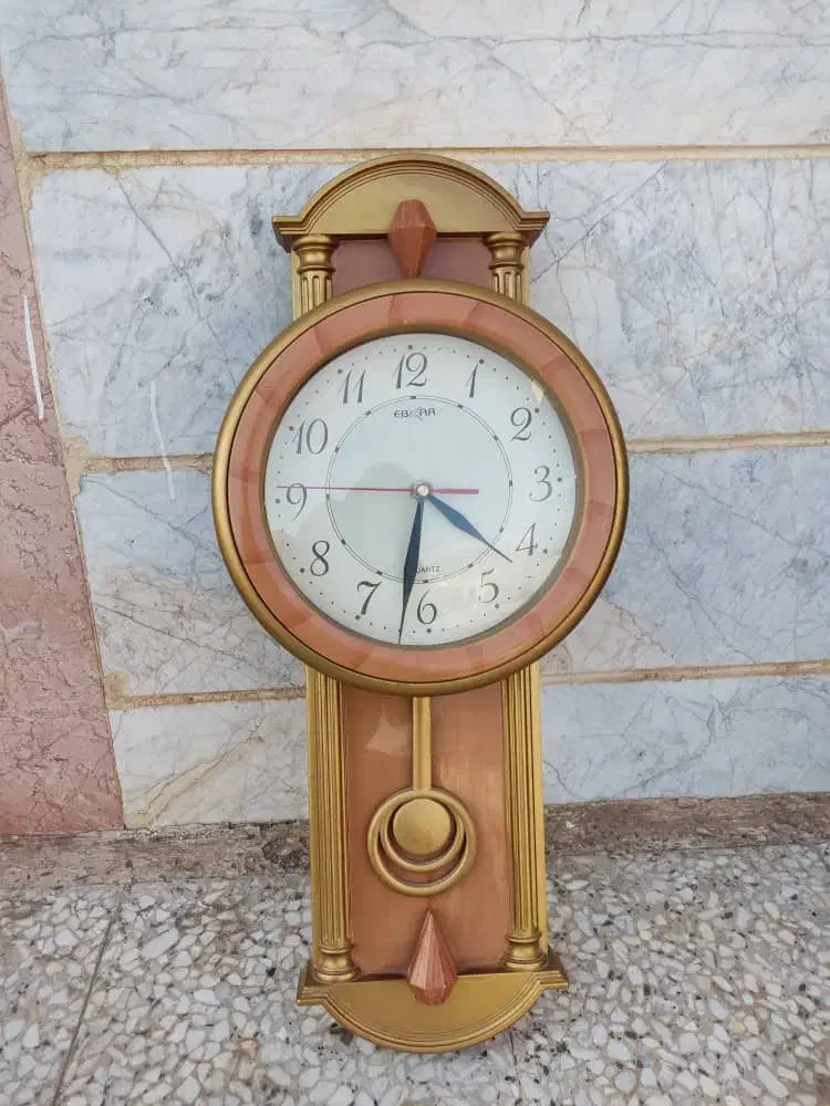 ساعت و لوستر طرح برنجی هردوباهم|ساعت دیواری و تزئینی|منجیل, |دیوار