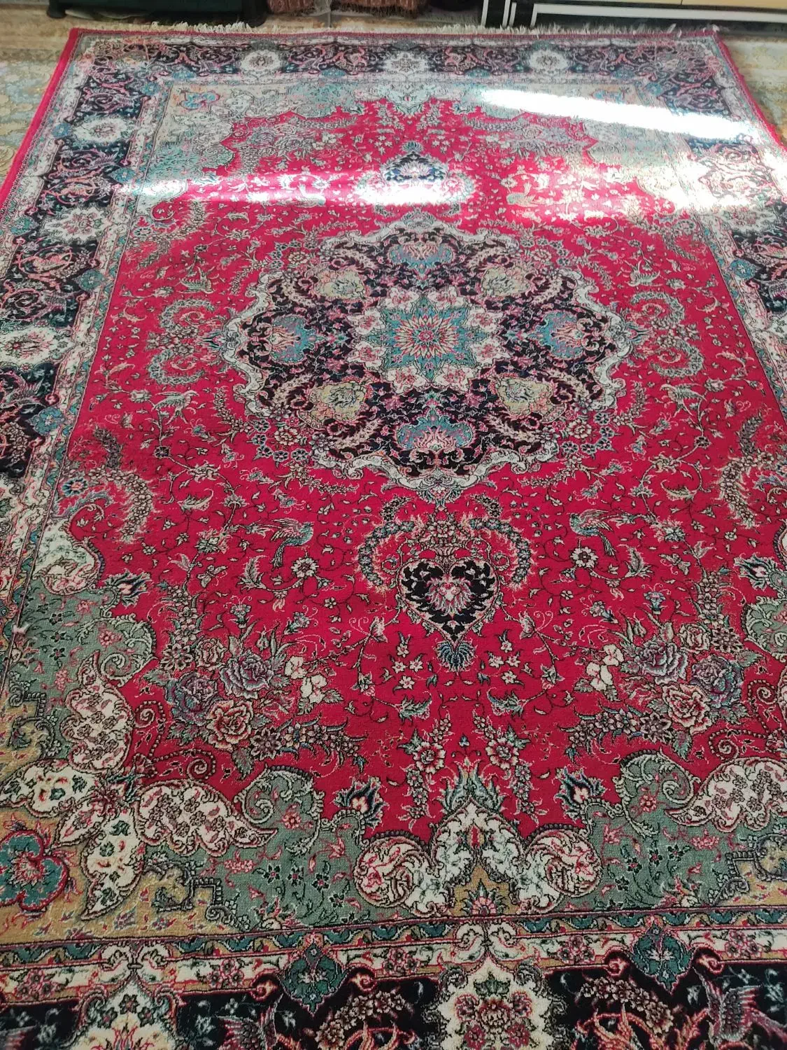 فروش یک عددقالی 9متری درحدنو ویک دست مبل هفت نفره|فرش|سیرجان, |دیوار