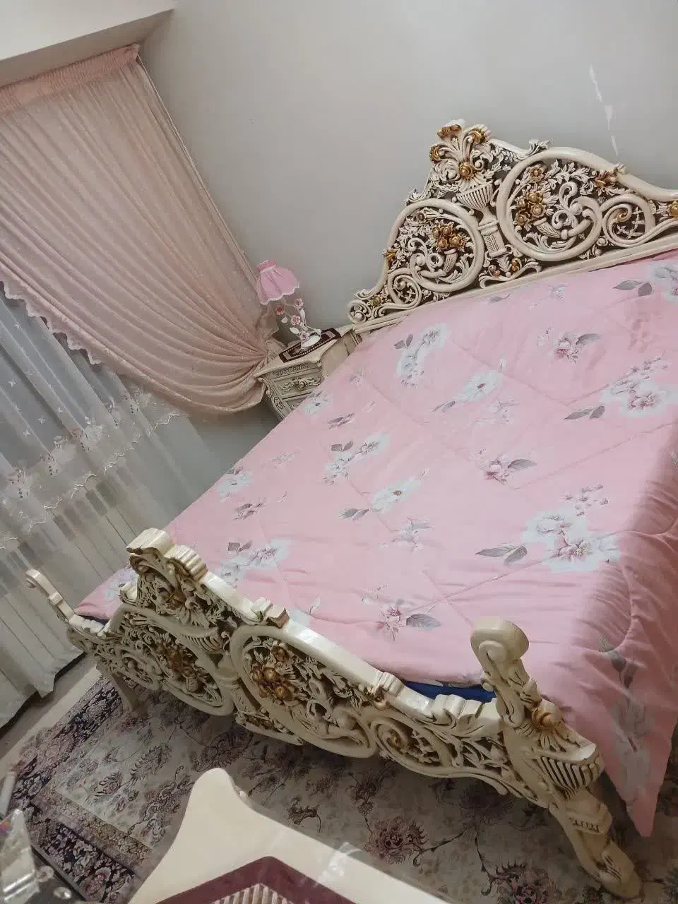 سرویس خواب دونفره منبت|تخت و سرویس خواب|مشهد, صیاد شیرازی|دیوار